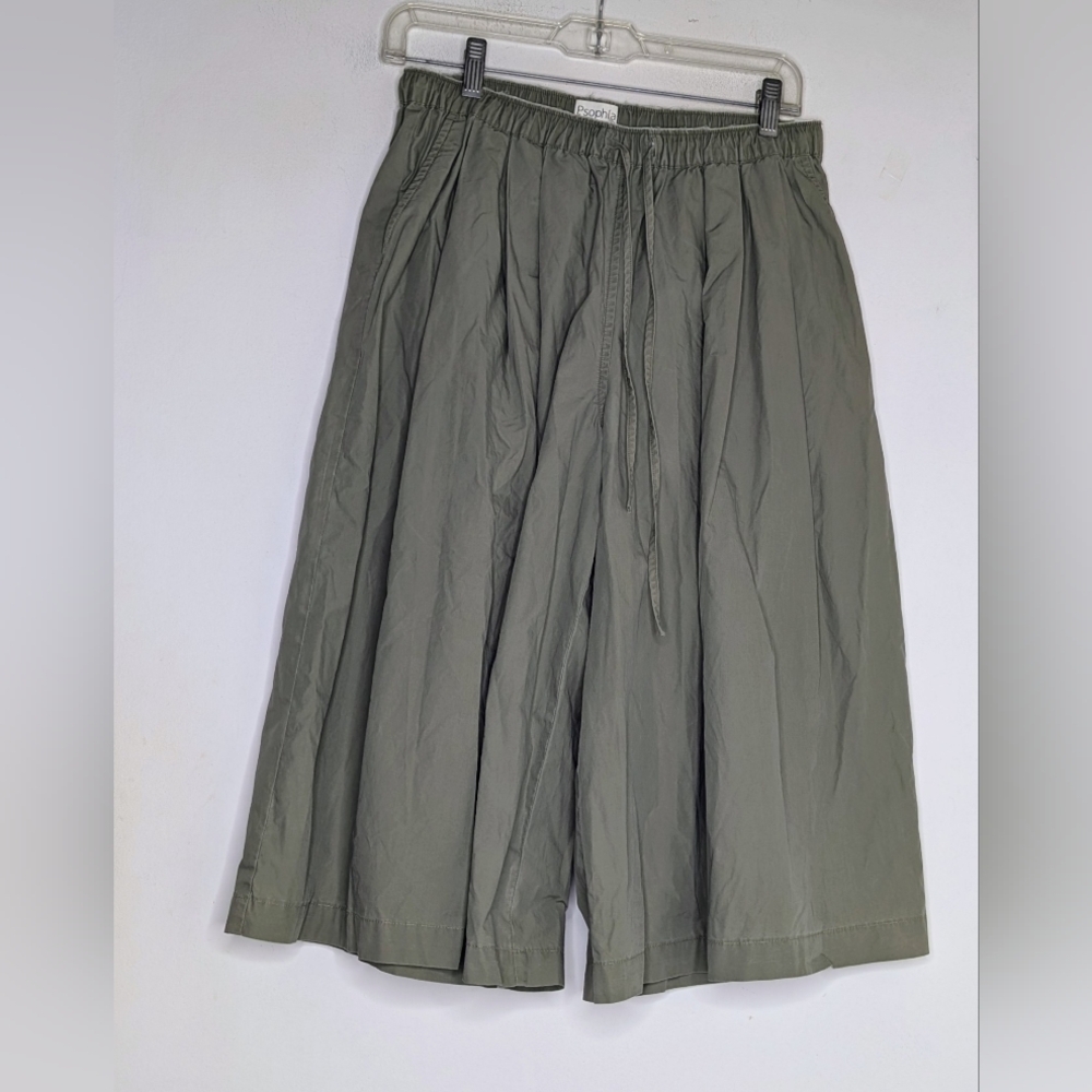 PSOPHIA wide leg crop pant in olive size 38